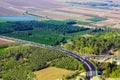 The road to Nazareth. Cars are driving along the highway. Royalty Free Stock Photo