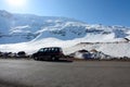 Mountains seen from the road to Nevado Snowy Valley in Chile South America.