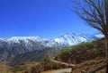 Mountains seen from the road to Nevado Snowy Valley in Chile South America.