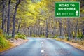 ROAD TO NOWHERE road sign against clear blue sky Royalty Free Stock Photo