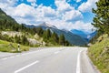 Road to Ofenpass Fuorn in Val Mustair valley of canton Grisons, Switzerland Royalty Free Stock Photo