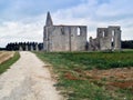 Road to an old cathedral on Island de Re Royalty Free Stock Photo