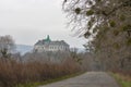 Road to Olesko castle museum in Ukraine Royalty Free Stock Photo