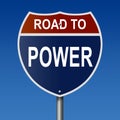 Road to Power Highway Sign Royalty Free Stock Photo