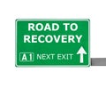 ROAD TO RECOVERY road sign isolated on white Royalty Free Stock Photo