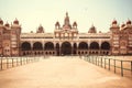 Road to the royal Palace of Mysore. Landmark of Karnataka state, India Royalty Free Stock Photo