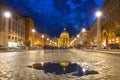 Road to the St. Peter& x27;s Square and Basilica in Vatican City at dusk Royalty Free Stock Photo