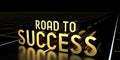 Road to success concept, road - 3D rendering Royalty Free Stock Photo