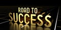 Road to success concept, road - 3D rendering Royalty Free Stock Photo