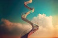 Road to success long stairway to heaven Royalty Free Stock Photo