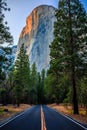 Road to the Sunset on El Capitan, Yosemite National Park, California Royalty Free Stock Photo