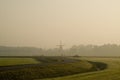 View from the Berger Polder to Koedijk, the Netherlands. Includes Windmill. Royalty Free Stock Photo