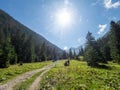 The road to Valea Sambetei chalet, Romania Royalty Free Stock Photo