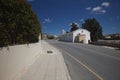 The road to the village of Peyia in Cyprus in the summer