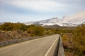 Road to volcano and snow covered Etna Mount, Sicily, Italy Royalty Free Stock Photo