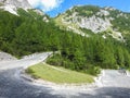 Road to Vrsic Pass in the Julian Alps, Slovenia