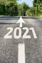 Road to 2021 year Royalty Free Stock Photo