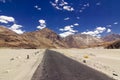 Road towards the High Himalayan Mountains of Ladakh, Jammu and Kashmir, India Royalty Free Stock Photo