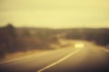 Road track and Cars headlights Background Blurred Royalty Free Stock Photo