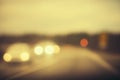 Road track and Cars headlights Background Blurred Royalty Free Stock Photo