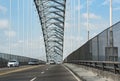 Road traffic on the bridge of the americas entrance to the panama canal in the west of panama city panama