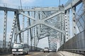 Road traffic on the bridge of the americas entrance to the panama canal in the west of panama city panama