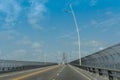 Road traffic on the bridge of the americas entrance to the panama canal in the west of panama city