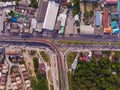 Road traffic in city at Pattaya, Thailand, top view. Royalty Free Stock Photo