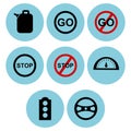 Road and traffic icon designs