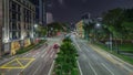 Old Hill Street Police Station historic building in Singapore night timelapse. Royalty Free Stock Photo