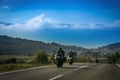 Road with traffic and landscape Royalty Free Stock Photo