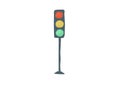 road traffic light. style cartoon simple hand drawing. vector illustration. Royalty Free Stock Photo