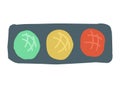 road traffic light. style cartoon simple hand drawing. vector illustration. Royalty Free Stock Photo