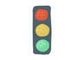 Road traffic light. style cartoon simple hand drawing. vector illustration Royalty Free Stock Photo