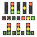 Road Traffic Light Vector. Realistic LED Panel. Sequence Lights Red, Yellow, Green. Go, Wait, Stop Signals. Isolated On