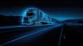 Road traffic logistic trailer transportation cargo lorry vehicle freight highway delivery truck Royalty Free Stock Photo