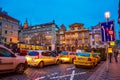 Road traffic Old Town square Prague city at twilight Czechia Royalty Free Stock Photo
