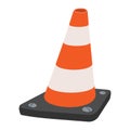 Road traffic orange cartoon cone