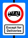 Road traffic order sign No HGV vehicles