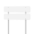 Road, traffic sign. Highway signboard on a chrome metal pole. Blank white board with place for text. Directional signage