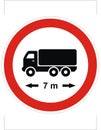 Road traffic sign, maximum permitted length of the vehicle 7 meters,eps.