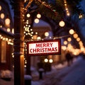 Road traffic sign reading Merry Christmas holiday greetings message Royalty Free Stock Photo