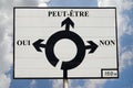 French concept of indecision and choice with a road sign Royalty Free Stock Photo