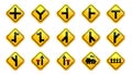 Road and Traffic signs collection Royalty Free Stock Photo