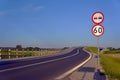 Road with traffic signs