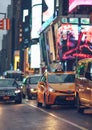 Road traffic in Times Square