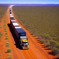 Road train in the Australian