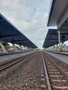 Road of train station at peterongan jombang Royalty Free Stock Photo