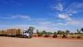 Road train truck stop Royalty Free Stock Photo