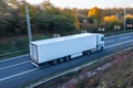 Road transport. Articulated lorry on the road